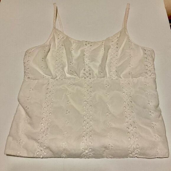 Abercrombie Kids White Eyelet Spagetti Strap Tank. Size 12 - Picture 9 of 11